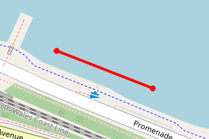 Map showing Colwyn Bay Porth Eirias East