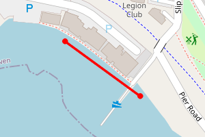 Map showing Milford Beach