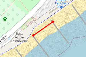 Map showing Eastbourne - beach 68