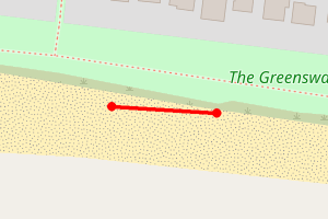 Map showing Coastal Road Greensward Beach Clean