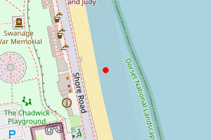 Map showing Swanage (Ocean Bay, private beach)