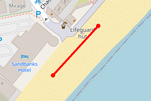 Map showing Sandbanks Beach - Shore Road