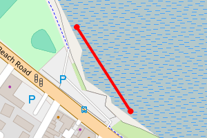 Map showing Bangor Beach Rd Beach