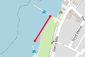Map showing Y Felinheli slipway