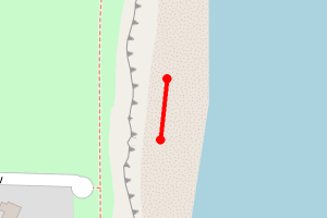 Map showing Penarth Cliff  to the Dino Footprints