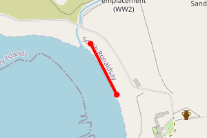 Map showing Sandwick Bay, South Ronaldsay