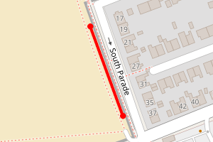 Map showing West Kirby - Sailing club/slipway to Riversdale Road