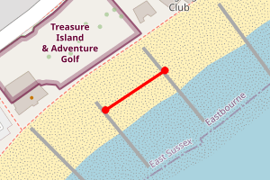 Map showing Eastbourne Beach 59