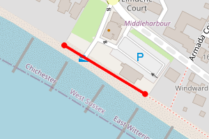 Map showing Bracklesham Bay - Car park stretch