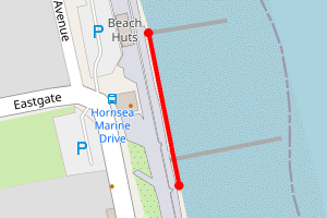 Map showing Hornsea Beach - Eastgate Car Park
