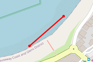 Map showing Portballintrae harbour beach (in front of Bayview hotel)