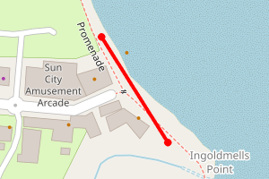 Map showing ingoldmells central beach