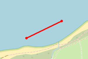 Map showing Thorness Bay Beach South