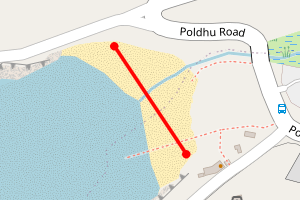 Map showing Poldhu Cove