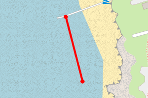 Map showing Ogmore beach north - in front of Pen-y-Bont SLSC