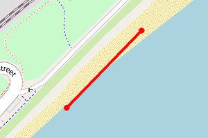 A map showing the Monifieth Sands beach stretch plotted on it