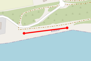 Map showing Beach stretch at the end of Moor Road (Silver Cove)