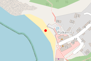 Map showing Polkerris Beach