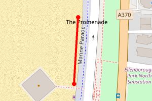 Map showing Weston-super-Mare Beach - Revo kitchen