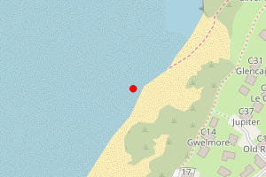 Map showing Hayle Towans