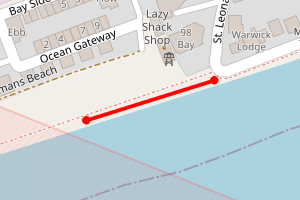 Map showing Fishermans Beach - The Lazy Shack