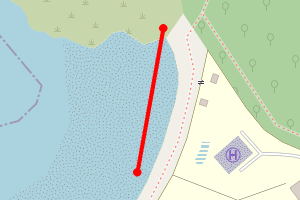 Map showing Dunstaffnage Beach North end