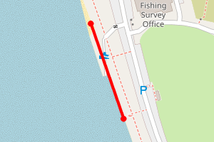 Map showing Crosby Beach - RNLI Station end