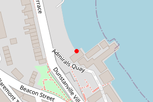 Map showing Well Beach, Falmouth Harbour