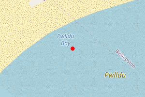 Map showing Pwlldu