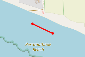 Map showing Perran Sands (Perranuthnoe)