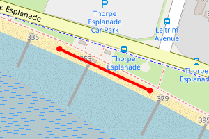 Map showing Thorpe Bay Esplanade Car Park