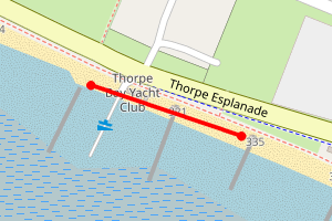 Map showing Thorpe Bay Esplanade Yacht Club