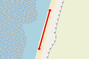Map showing Aust Cliff and Beach