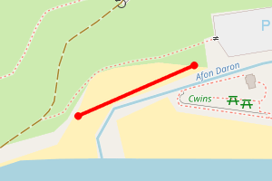 Map showing Aberdaron west end