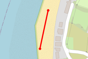 Map showing Llandanwg Beach North