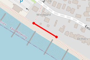 Map showing Bracklesham Bay