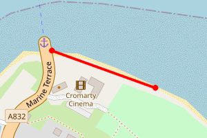 Map showing Cromarty - next to ferry slip