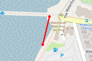 Map showing Knott End slipway