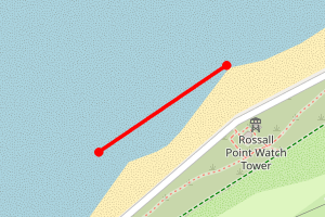 Map showing below Rossall Tower from the steps