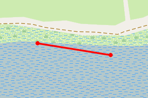 Map showing Wyre Estuary Country Park at the bend of the river