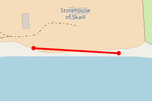 Map showing Westray - Kelpstore, Skaill Storehouse