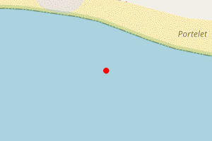 Map showing Portelet Bay