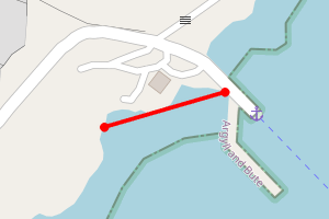 Map showing Kerrera Ferry Pier Beach - South side