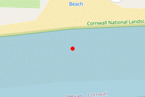 Map showing Carne Beach