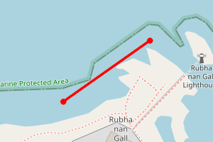 Map showing Tob Lighthouse