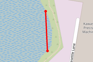 Map showing Ernesettle Creek beach