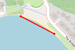 Map showing St David's Beach, Dalgety Bay