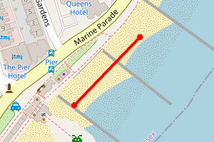 Map showing Eastbourne Pier - North East Side