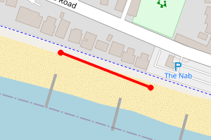 Map showing Eastoke Beach - Eastoke Beach Car park
