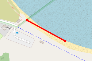 Map showing Penrhos Beach